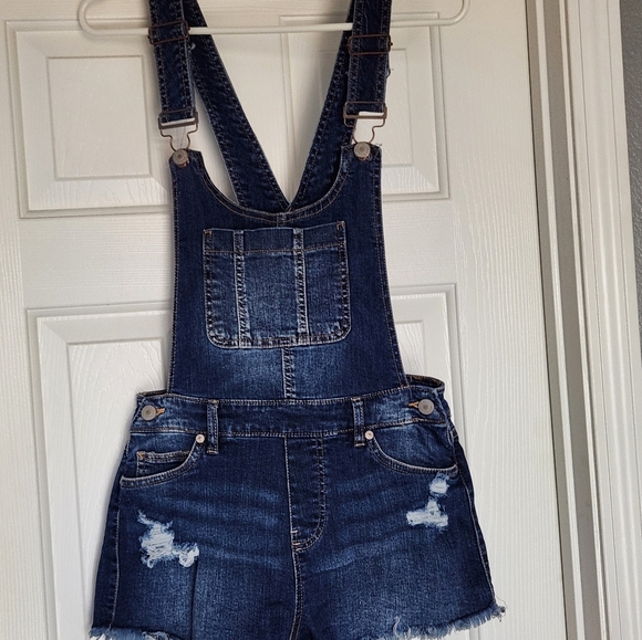 Overalls U2B Urban Basics denim adjustable straps stretchy shorts - Picture 13 of 14